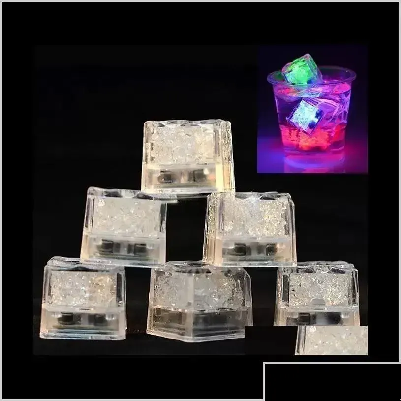 Party Decoration Aoto Colors Mini Romantic Luminous Artificial Ice Cube Flash LED Light Wedding Christ Supplies