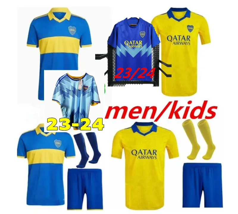 kit voor volwassenen 23 24Boca Juniors voetbalshirt CARLITOS MARADONA TEVEZ DE ROSSI 20222 derde thuis uit 3e 4e thailand voetbalshirt HEREN EN KIDS SETS UNIFORM 999