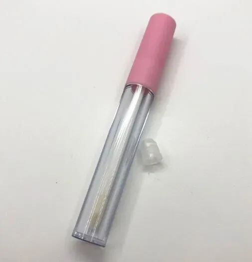 Einfache 2,5 ml mattierte, klare, leere Lipgloss-Behälter, Tube, 3 ml Deckel, Balsamdeckel, Pinselspitze, Applikatorstab, Gummistopfen für selbstgemachte Lippen, nachfüllbar