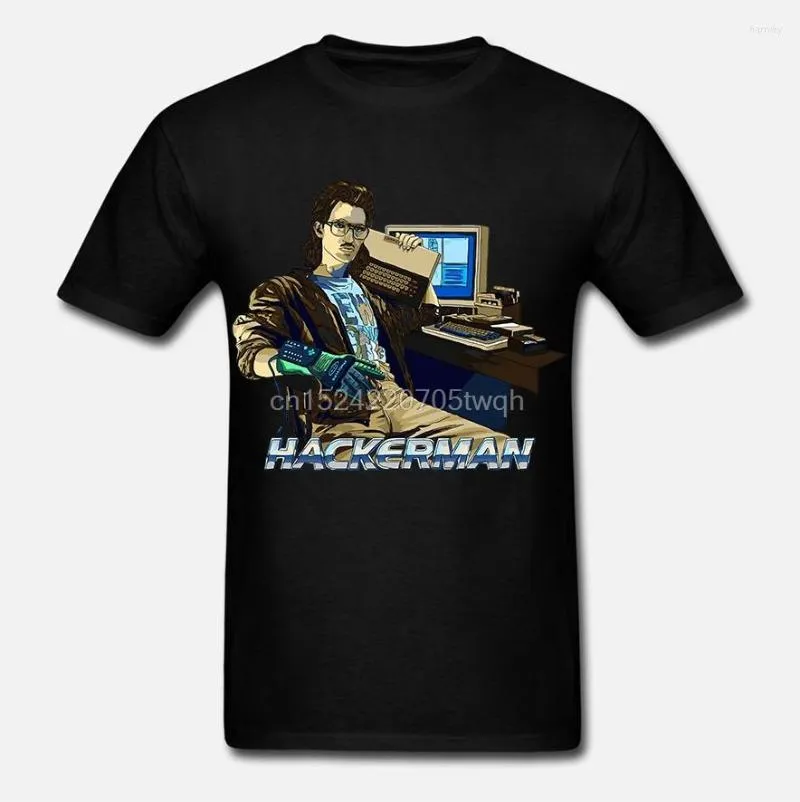 Męskie koszulki T Hackerman koszulka Kung Fury 80s Retro z lat 80. Hack Graphic Design w czasie
