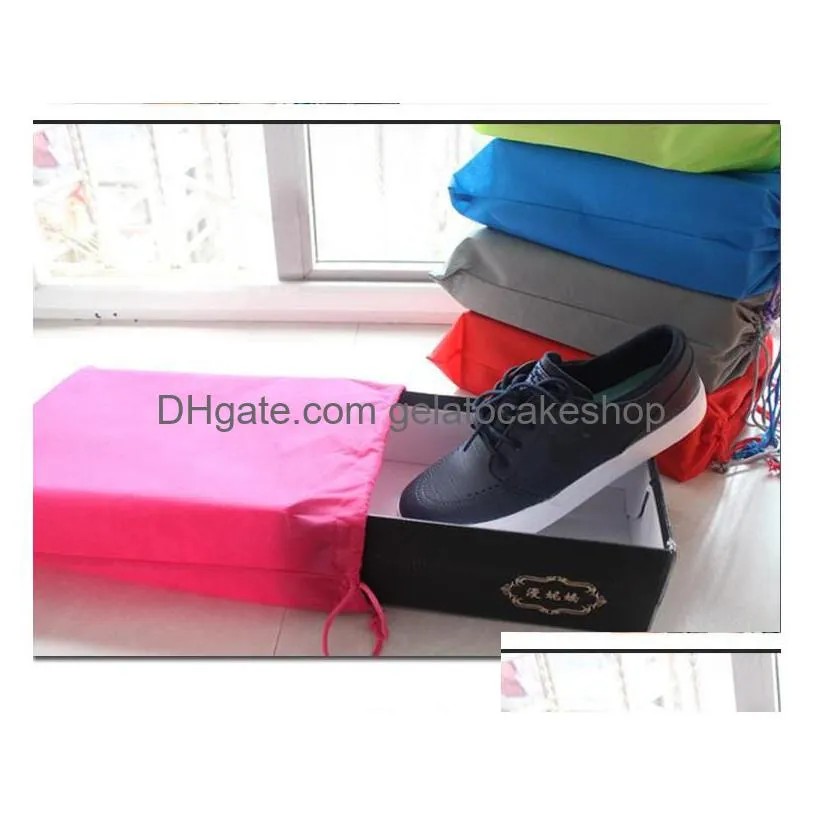 Otros artículos diversos para el hogar Venta al por mayor 40 cm x 30 cm Saco no tejido con bolsa de almacenamiento de cuerda Mtiple colores para zapatos / ropa Drop Delivery Home Dh8Hc