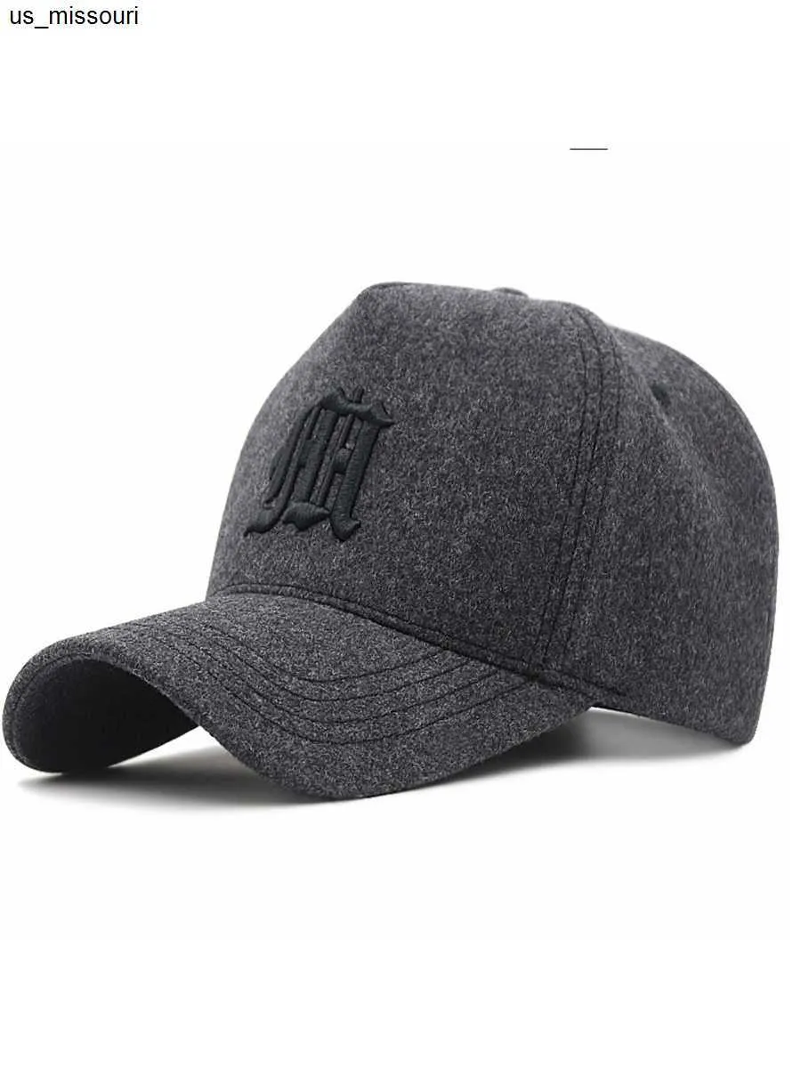 Czapki kulkowe duże główne czapki wełniane czapki baseballowe Mężczyzna na świeżym powietrzu w rozmiarze Plus Fel Fel Caps Dad Overize Trucker Cap 56-60cm 60-65 cm J230520