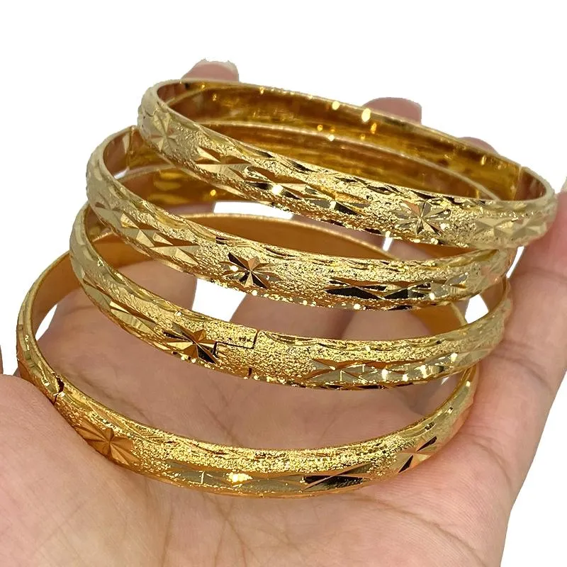 Браслет 4 шт., Дубай, новые модные браслеты, ювелирные изделия, золотой цвет, эфиопские браслеты для женщин, африканские арабские товары, оптовая продажа, свадебный подарок