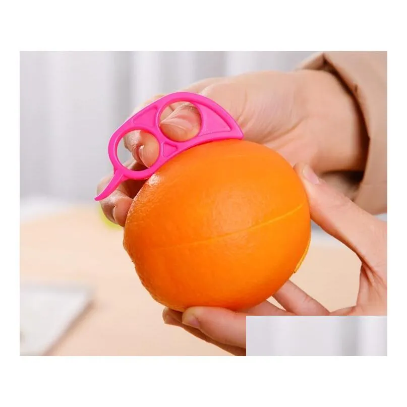 Fruktgrönsaksverktyg söt mus form citron orange citrus öppnare peeler skivare skärare snabbt remsa kök verktyg hud kniv droppe dhd1e