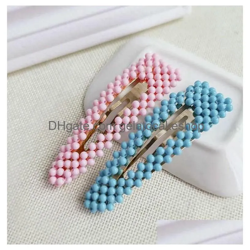 Otro Home Garden Fashion Girls Pearl Hairs Clips Cute Colorf Hairpins Classic Kids Beaded Barrettes Party Princess Accesorio para el cabello Dha52