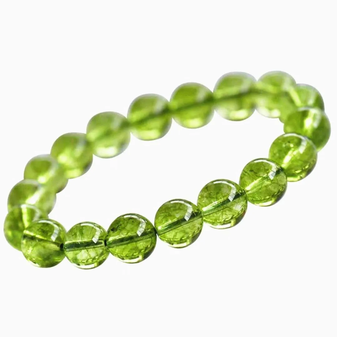 Braccialetto di peridoto naturale braccialetto gioielli per donna uomo regalo di guarigione perline di cristallo verde olivina pietra preziosa fili AAAAA 8mm 10mm