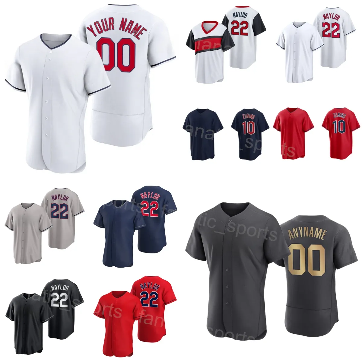 Drużyna baseball 39 Oscar Gonzalez Jersey 10 Mike Zunino 17 Will Brennan 13 Gabriel Arias 35 Cam Gallagher 22 Josh Naylor Navy Red White Black Grey Man Kids Woman Y-D-A-R