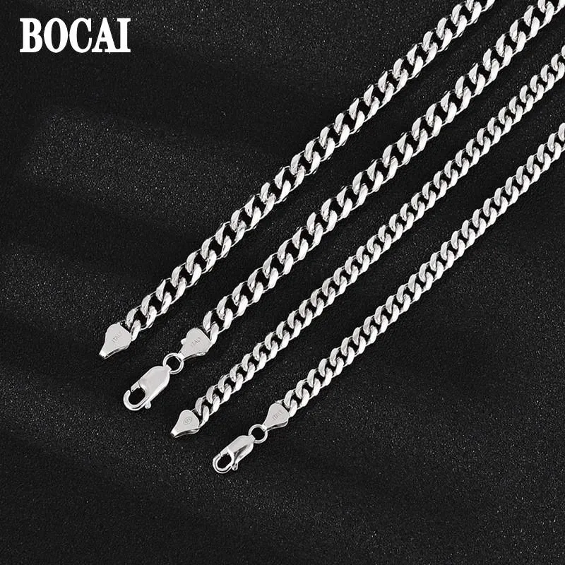 Halsband 2 ~ 6mm 2021 Trendiga Ny ren S925 Silver smycken Horsewhip Cchain Clavicle Chain Thick Style Hiphop Man Necklace Holiday Gift