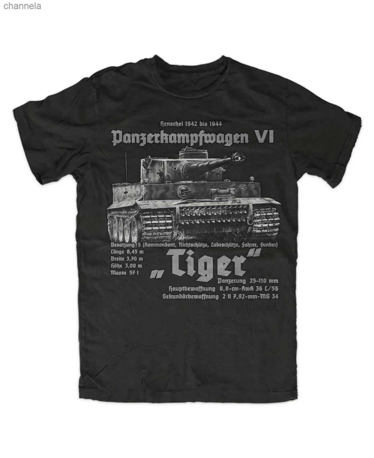 Mäns T-shirts WW2 Wehrmacht Tank Force King Tiger Tank T-shirt. Summer Cotton Short Sleeve O-Neck Mens T Shirt Ny S-3XL