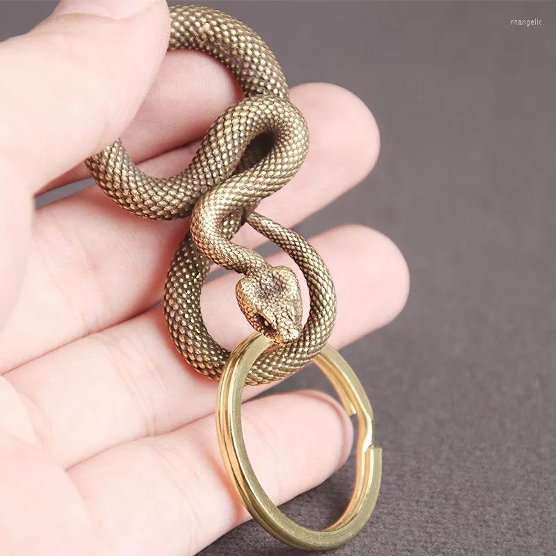 Keychains Vintage Brass Snake Keychain Pendant Waist Hanging Hook Keyring Decor Accessories Women Men Christmas Gift From 8 73 DHgate