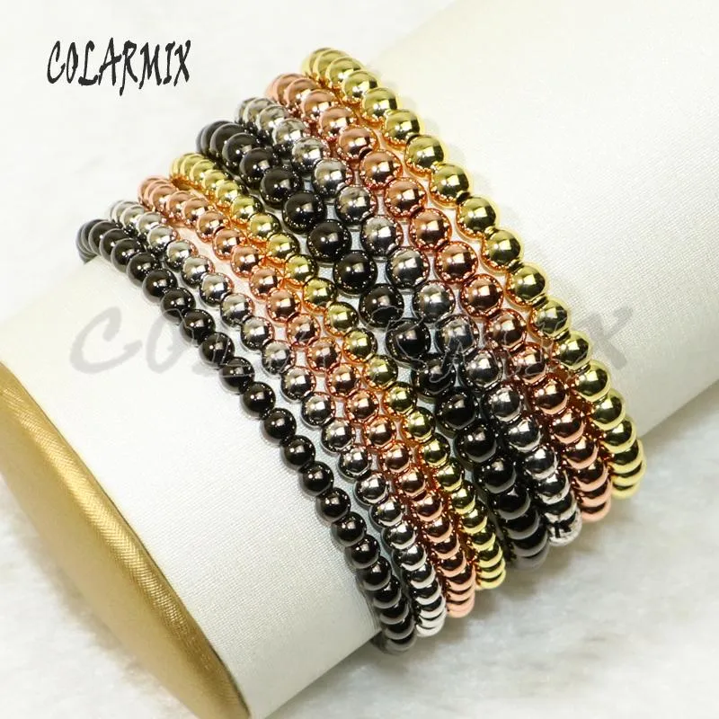 Bracelets 20 brins 4 couleurs Bracelets perles pour bracelets fabriquant des perles de bijoux 4 mm accessoires de bijoux de mode 50325