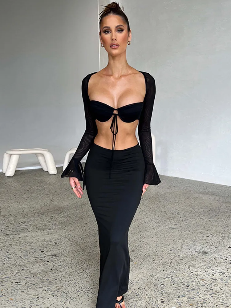 backless two piece dress Green Backless Two Piece Stain Homecoming Dresses With Bowknot – Hoprom main image 0