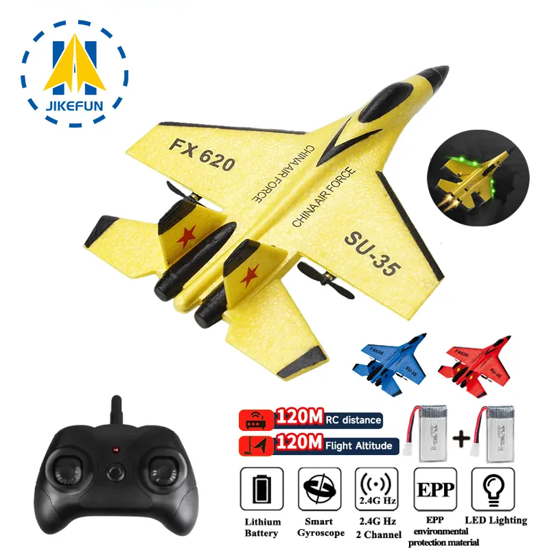 Aeronave Modle RC Foam SU 35 Plano 2 4G Radio Control Glider Remote Fighter Airplane Boys Toys for Children 230520