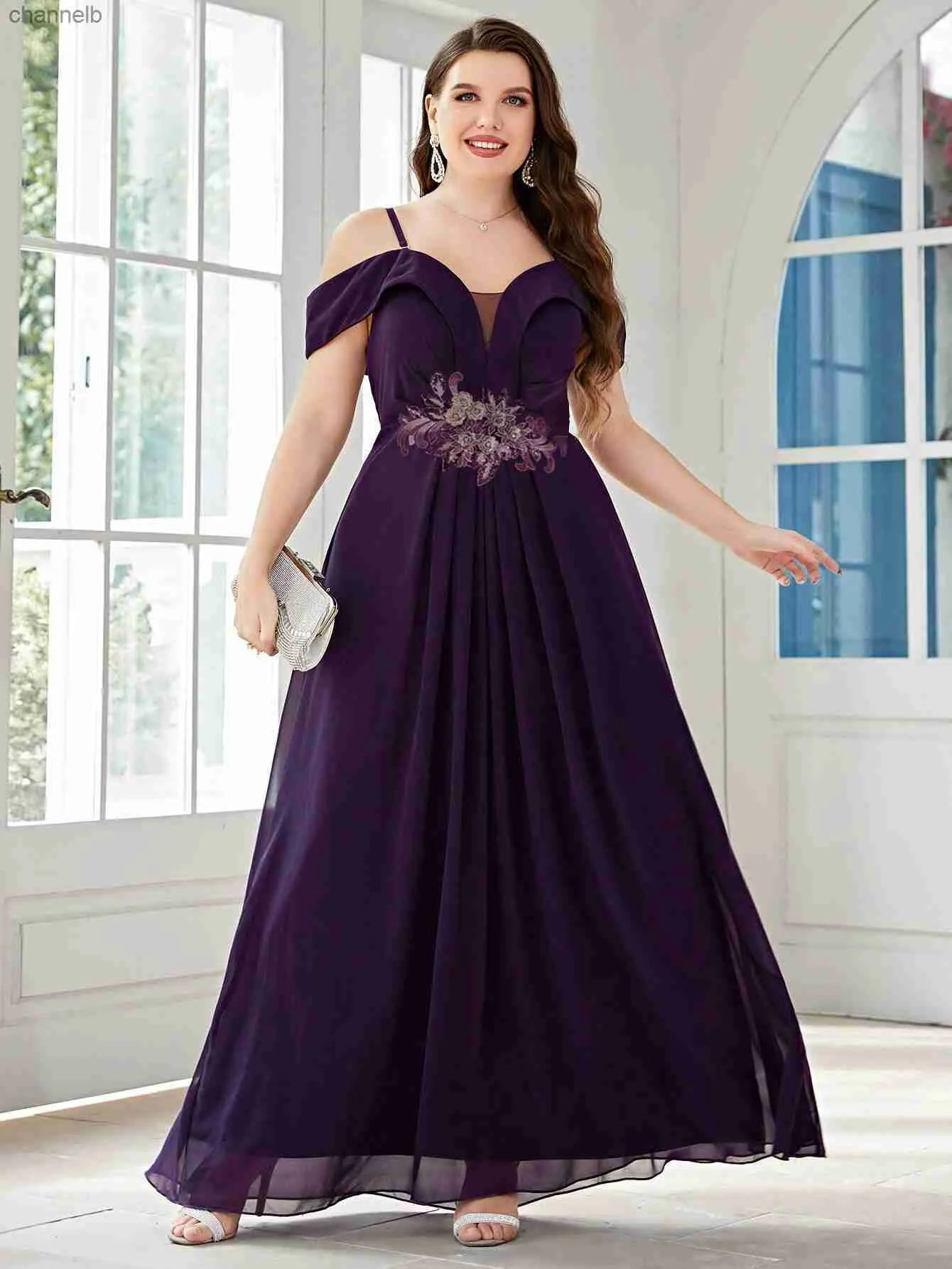 Casual Dresses Plus Size Women Dresses Wedding Bridesmaid Applique Elegant Halter Dresses Fashion Solid Color Large Size Female Evening Dresses L230520