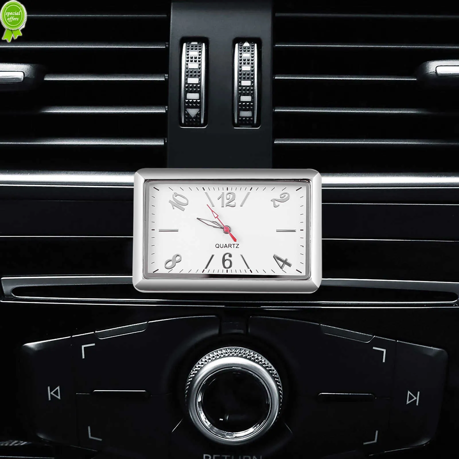 Nouvelle mode voiture horloge tableau de bord Quartz montre autocollant sangle sur évent à bord camion hors route caravane Marine automobile accessoires