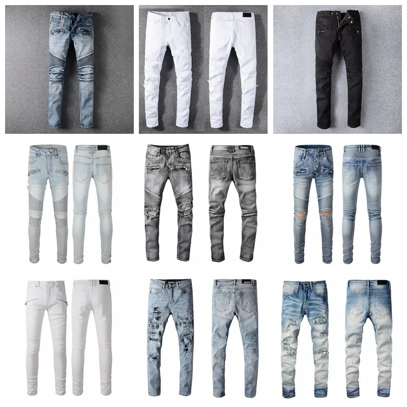 Mens Luxury Designer Purple jeans denim Jeans Distressed Fashion Straight Men Biker Hole Stretchy Casual Jean Men Skinny slim Pants women man Ripped Trousers