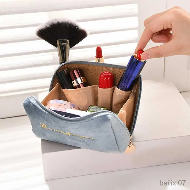 Custodie per cosmetici Custodia per rossetto portatile in velluto Custodia per trucco da viaggio Custodia per cosmetici Custodia per organizer