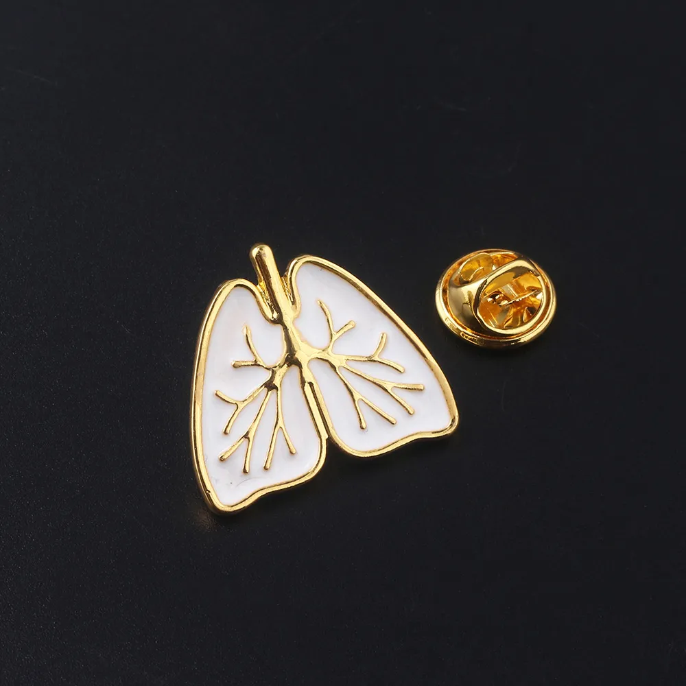 Midy New Fashion Medical Human Organs Brooch Pin Anatomical Human Heart  Lung Spleen Metal Badge Brooches For Women Men Jewelry