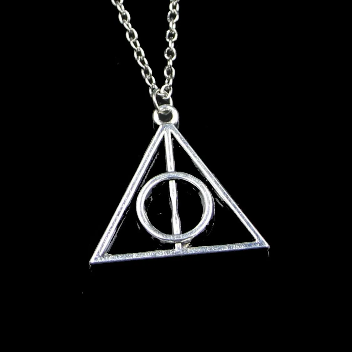 Halsband 20st 32mm Deathly Hallows Halsband Kort långa DIY -handgjorda hängen halsband kvinnor män mode smycken gåva