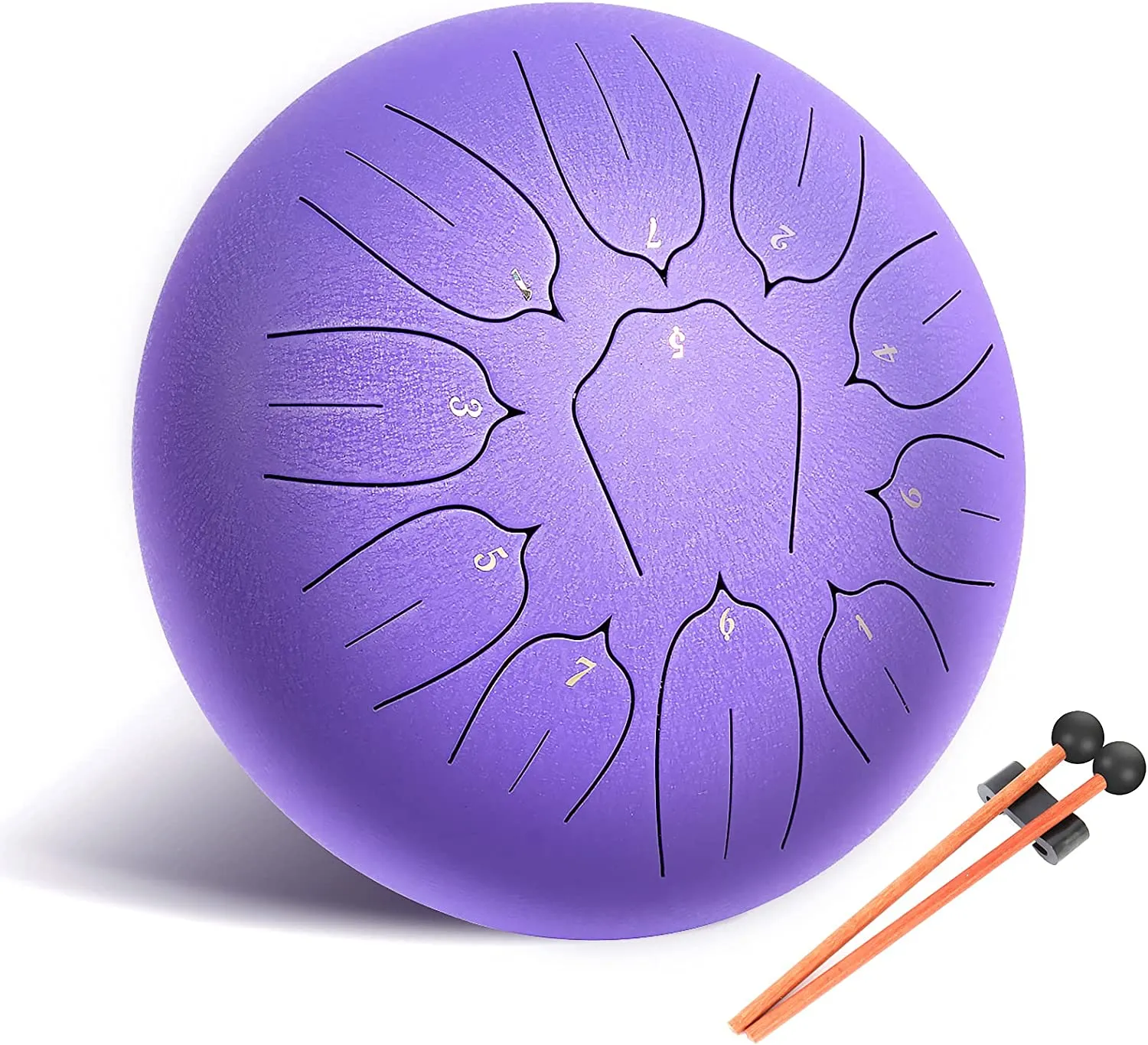 Steel Tongue Drum 11 Notes 10 Inches Handpan D Key Tambourine