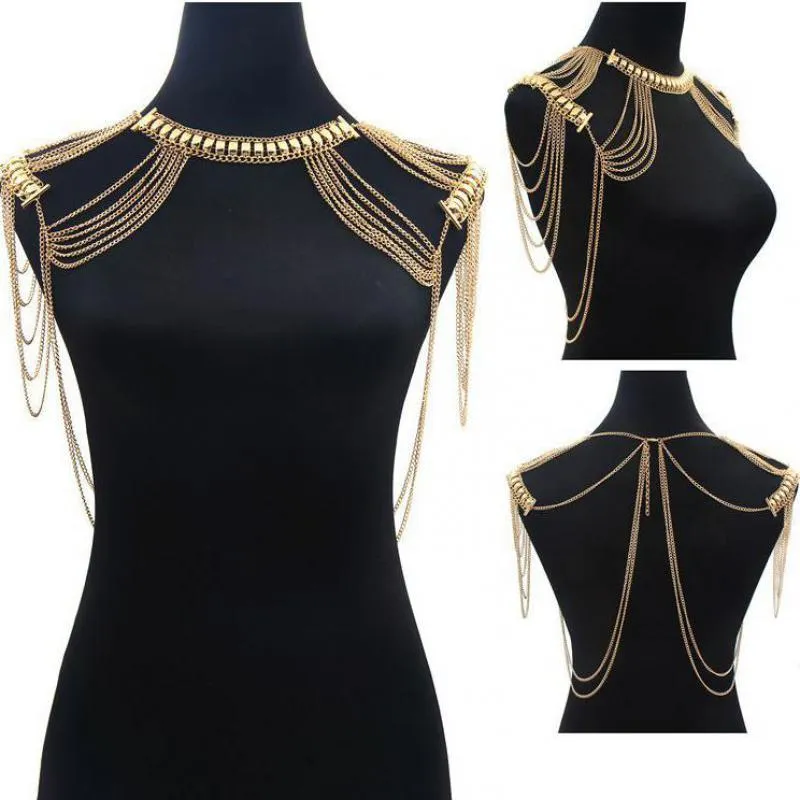 Necklaces New Hot Maxi Necklace Body Boho Jewelry Statement Necklace Body Shoulder Chain Multilayer Tssel Necklace For Women Collier