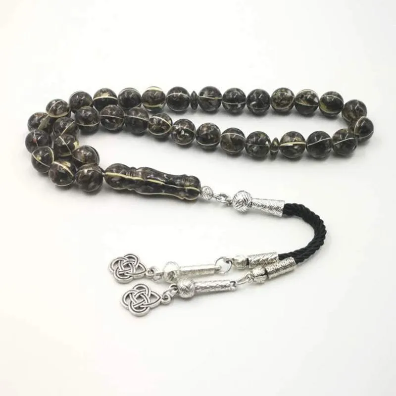 ブレスレットTasbih Black Shell Male Muslim HighGrade Rosary Ramadan Muslim Prayer Beads 33 Tespih Islam Man's Jewelry Bracelet