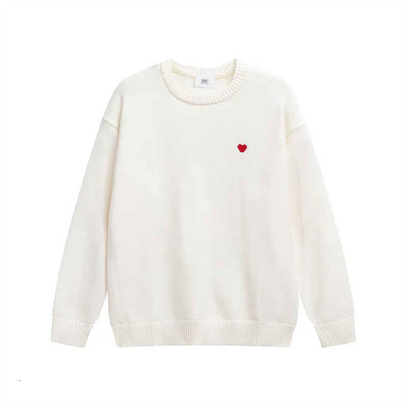 Fashion Amisweater Paris Love Hoodies Amishirts de coeur Embroidery A Heart Pattern Cotton Sweater Simple Men's and Women's Long Sleeves YN9Q