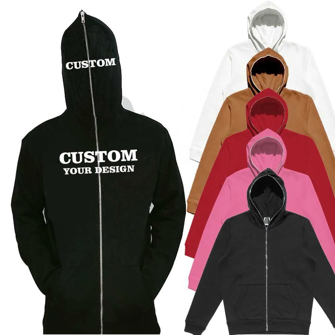 Full face zip up hoodie blank store