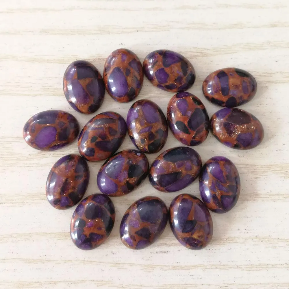 Kralen 13x18mm natuurlijke onyx steen Ovale CAB CABOCHON Mode paarse kralen voor sieraden maken groothandel 20 stks/partij gratis verzending