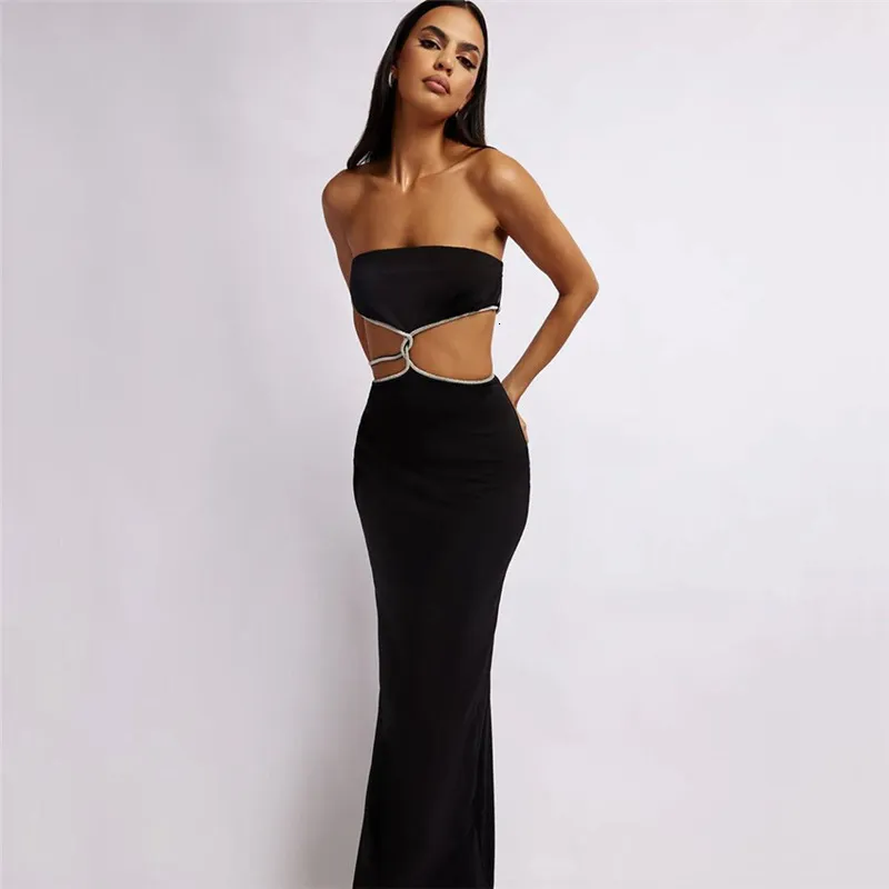 open lace back dress Flirty Sparkle Glitter Tube Mini Dress main image 0