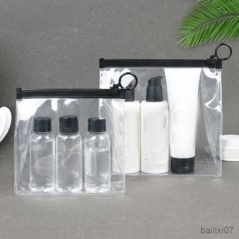 化粧品バッグケース女性ジッパー透明な化粧品バッグサプライストレージバッグ防水ビューティーメイクバッグトラベルトイレットバッグキットポーチ