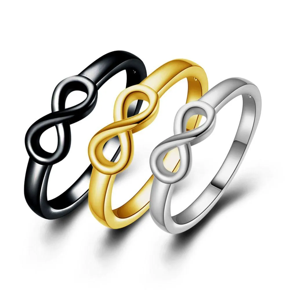 Ringar guld sier färg oändlighet ring evighet hand charms god vän gåva oändlig kärlek symbol mode smycken för kvinnor whol dhvda