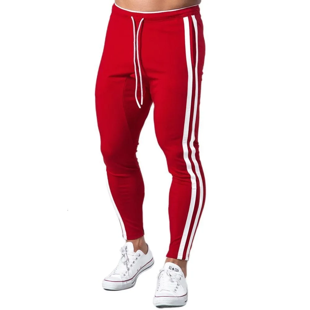 Men's Pants Red Casual Pants Men Cotton Slim Joggers Sweatpants Autumn Training Trousers Male Gym Fitness Bottoms Running Sports Trackpants 230519