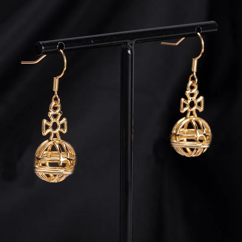 Knot XIAOJINGLING 2.5*3.0cm 3D Hollow Saturn Earring Drops Women Girl's Dangle Earrings Jewelry Gifts W0917