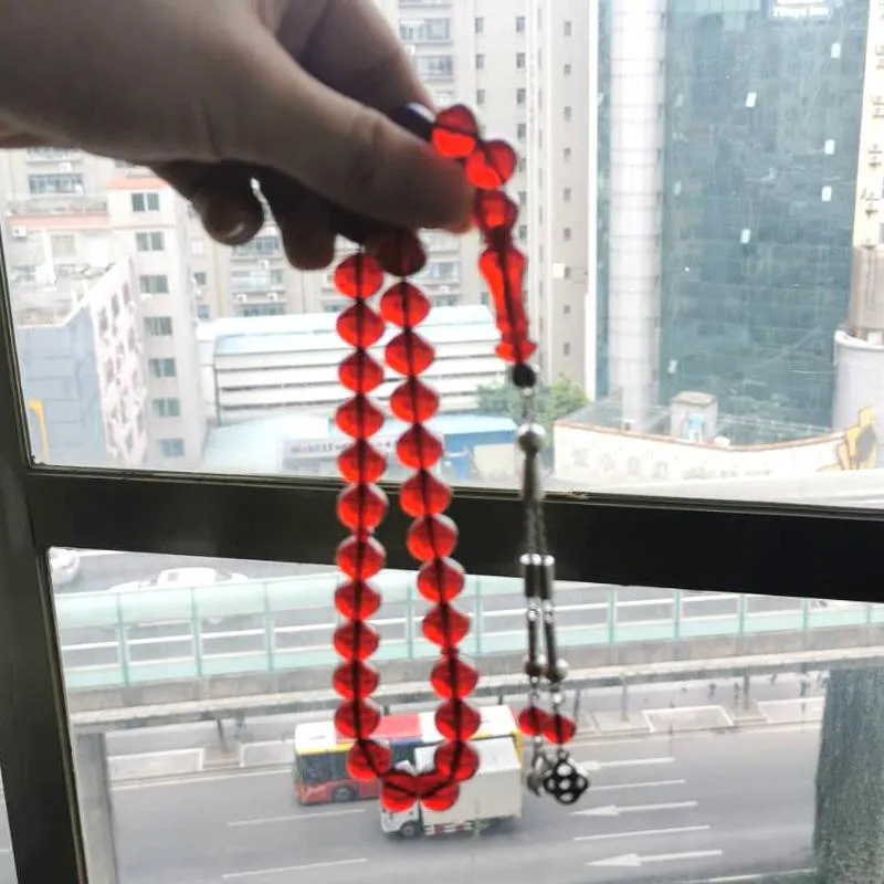 Bracelets Red Mistanka Tasbih muslim bracelet 33 Paryer beads Islamic rosary Gifts Red Misbaha Turkish Jewelry arabic fashion accessories