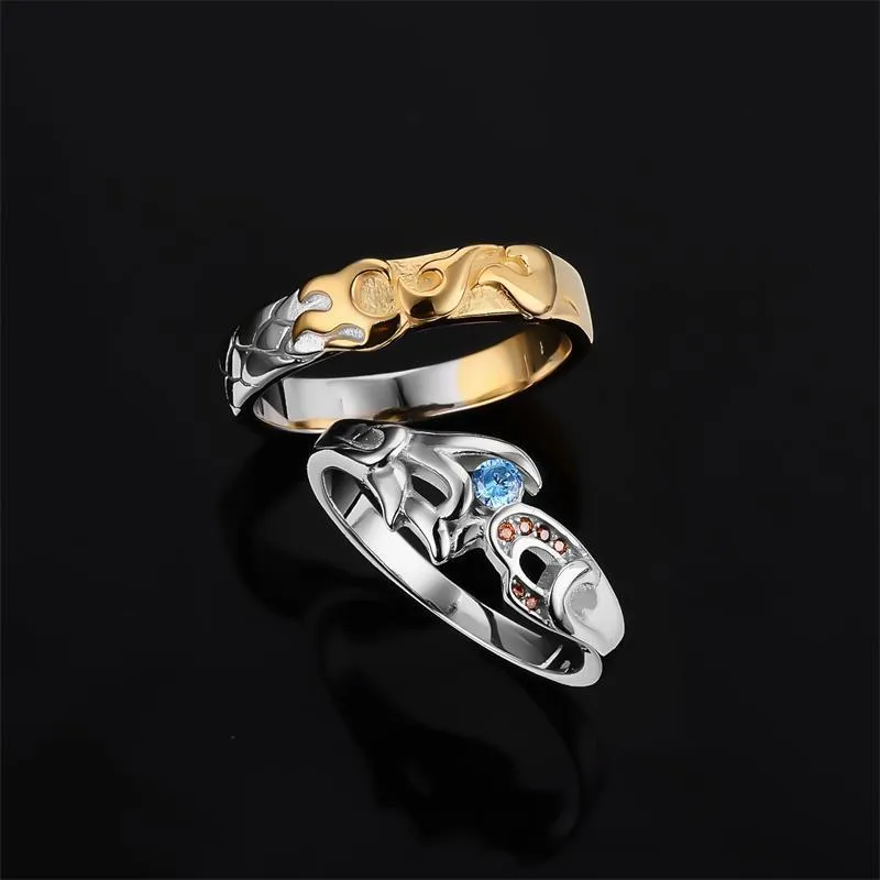 Anéis lol herói mestre wukong ahri anel de liga de cobre cosplay liga jogo jóias de metal mulheres homens casal amantes anel de noivado presentes