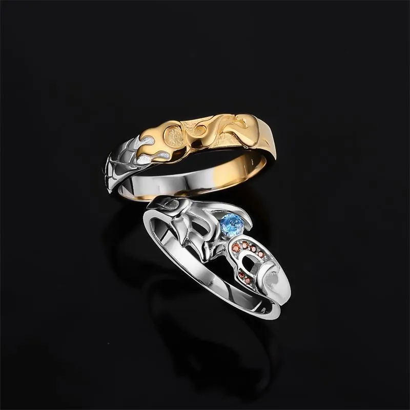 Ringe LOL Hero Master Wukong Ahri Kupferlegierung Ring Cosplay League Spiel Metall Schmuck Frauen Männer Paar Liebhaber Verlobungsring Geschenke