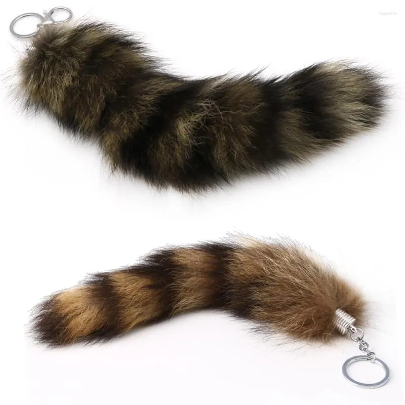 Keychains 1pcs Raccoon Coat Tails Key Ring Chain Keyring Keychain Gift