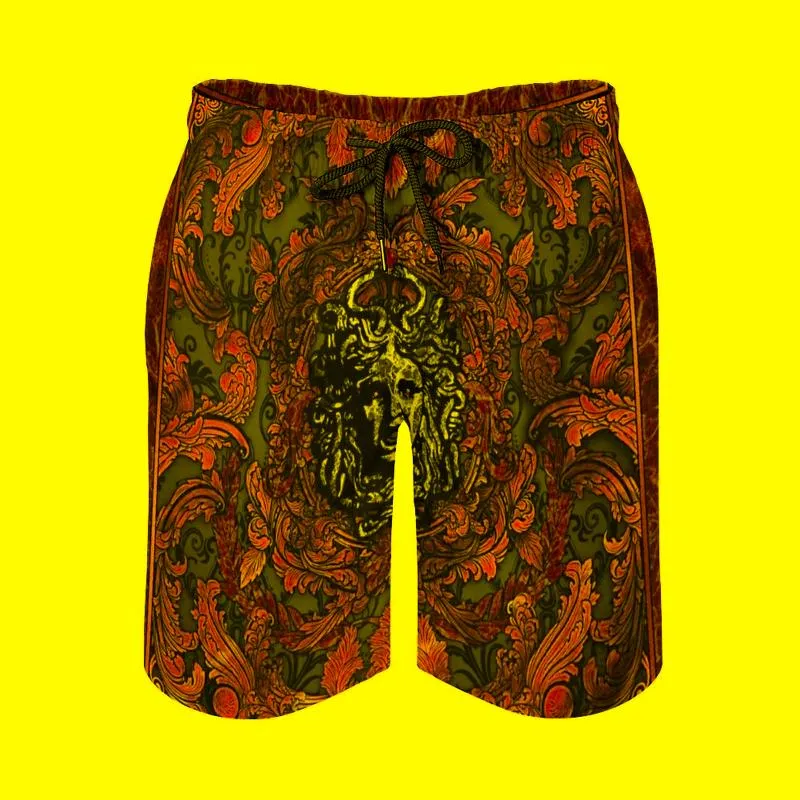 Shorts masculinos ornamentados praia bermuda surf swim baroque goth gótico gótico ornamentos vintage ornamentedmen's