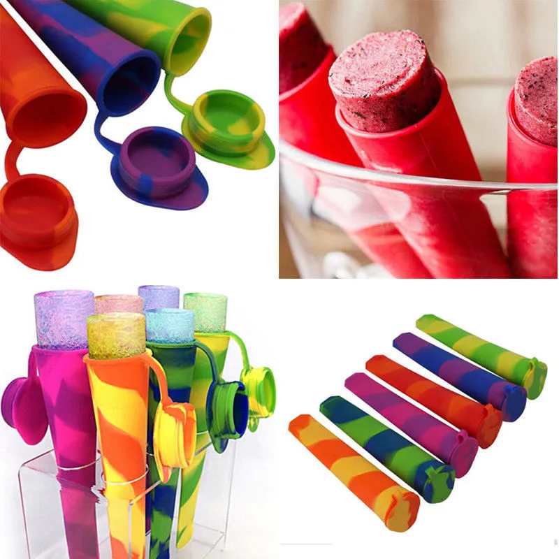 Dondurma aletleri 6pcs set kutup kalıbı lolly pişirme dondurulmuş kalıp diy çubuk silikon push up popsicle 230520