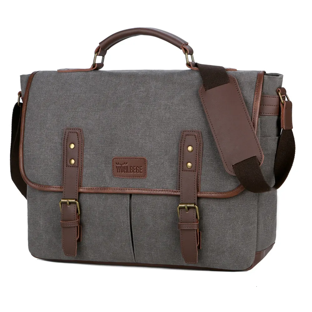 Vintage Canvas Scheme Convertible Briefcase Backpack For Women And