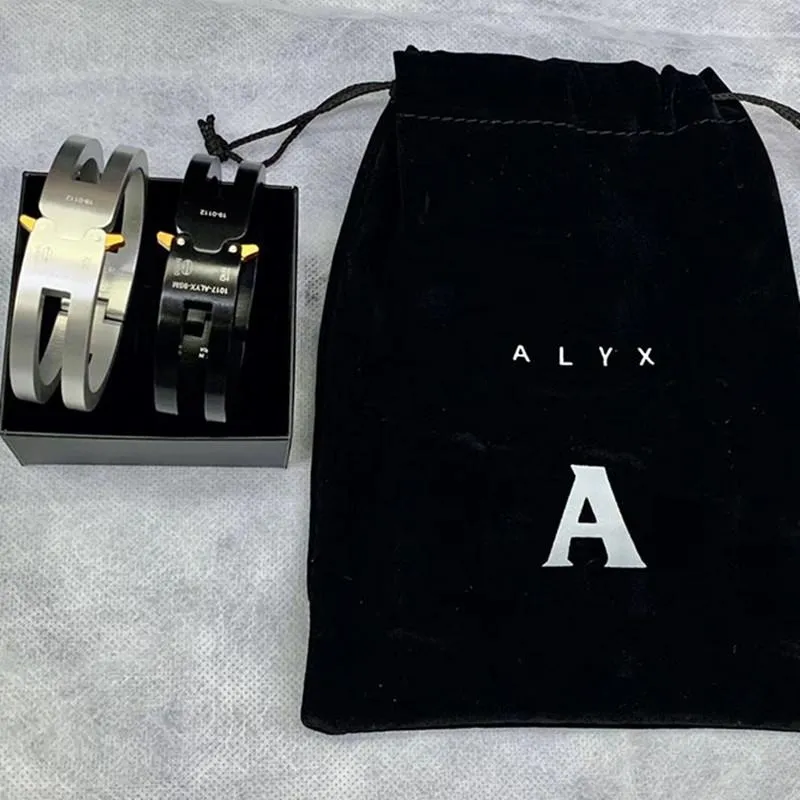 Armband met tas en doos Heren Dames Unisex Koppels ALYX Sieraden Armbanden Rollercoaster Track Alyx Aluminium armband