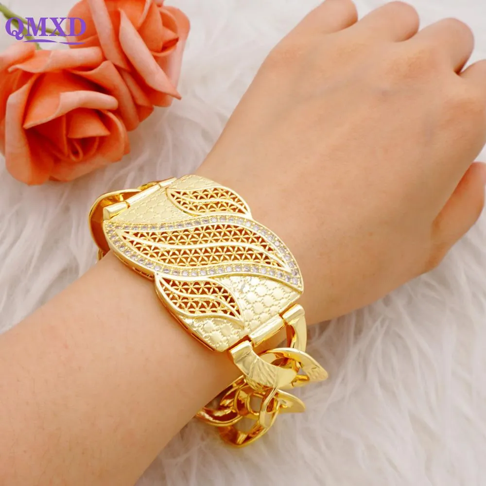 Bangle Dubai Gold Color Pulseira para mulheres pulseiras destacáveis pulseiras para mulheres joias do Oriente Médio joias de casamento africanas presentes