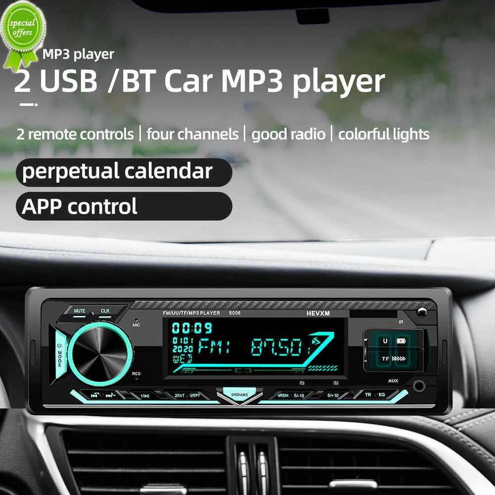 New Car Digital Bluetooth 12 PIN ISO Port FM Radio Stereo MP3 Music Player Handsfree-Call With Steering Wheel Remote Control AUX