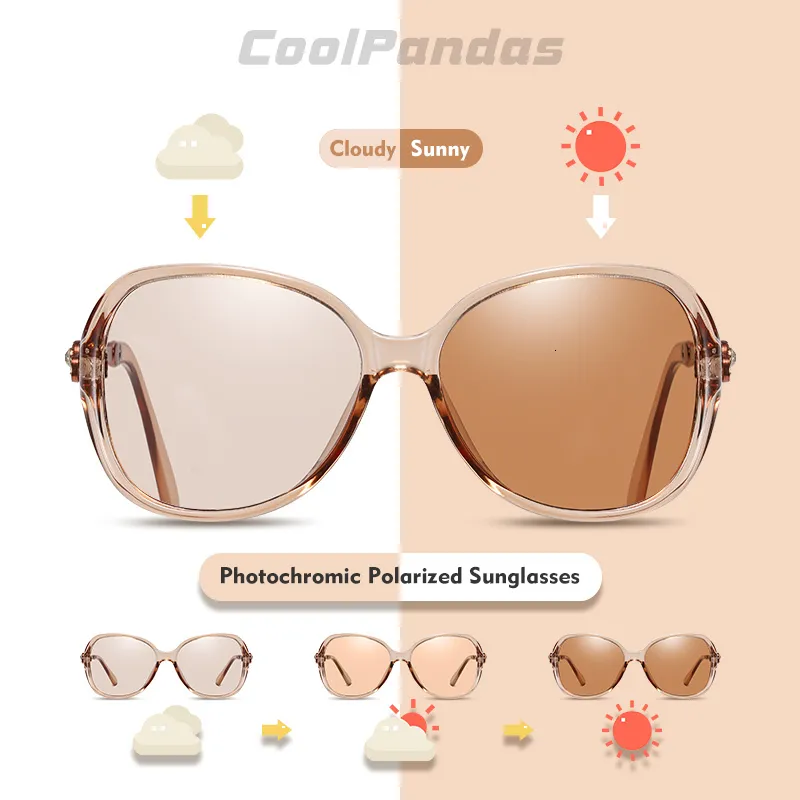 Okulary przeciwsłoneczne 2023 Pochromic SUNGLASSE Polaryzowane szklanki kameleonowe jazda zabarwiona goggle przeciw słońcu Soleil Soleil Femme 230519