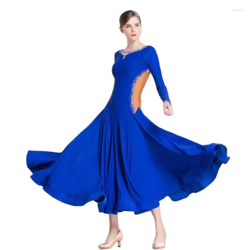 Stage Wear M-18220 Ballroom Latin Dance Practice Dress Abiti da competizione moderni sexy in vendita