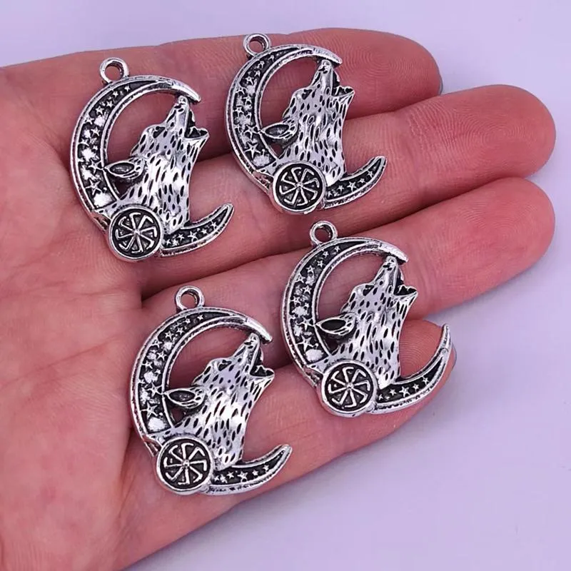 Charms 50pcs loup amulette lune étoile Wicca sorcellerie païen bijoux slave Kolovrat pendentif charme Talisman pour femmes homme accessoires