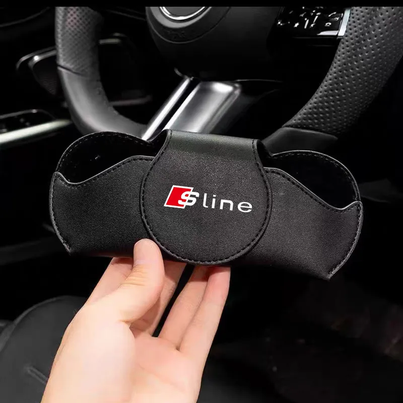 Sunglasses Cases Car Glasses Case Holder Multifunction Clip for Audi S Line A3 A4 A5 A6 A7 A8 S3 S4 S5 S6 S7 Accessories 230519