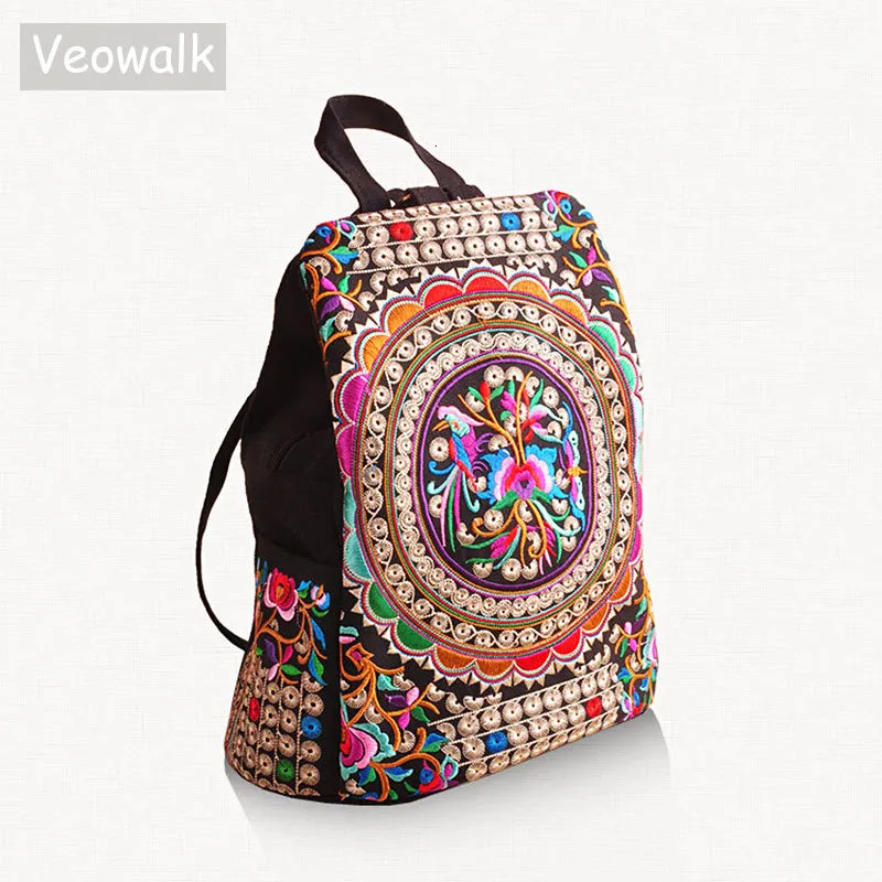 Mochilas De Lona Bordadas Florales Vintage Mochila Artistica Artistica Hecha A Mano Para La Escuela Viajes De 23 98 DHgate