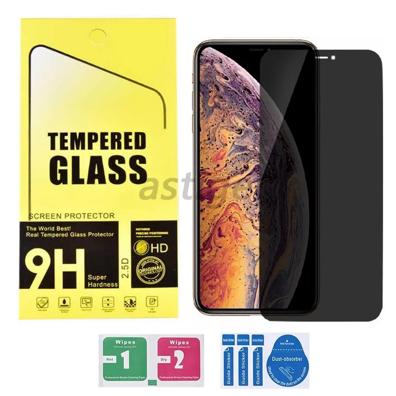 Sichtschutz-Displayschutz für iPhone 14 Plus Pro Max 7 8 Anti-Spionage-Hartglas XR XS 11 12 13 Mini Anti-Kratz-Schutzfolie mit Einzelhandelsverpackung